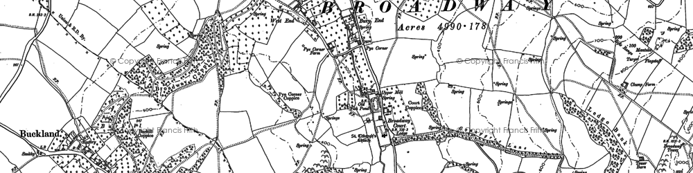 Old map of Broadway Hill in 1883