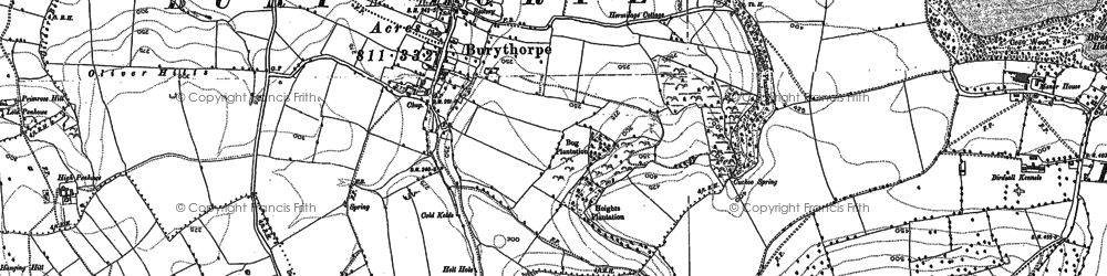 Old map of Burythorpe Ho in 1891