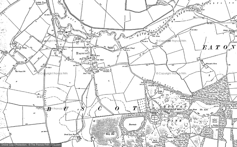 Old Map of Historic Map covering Bushy Heath in 1910