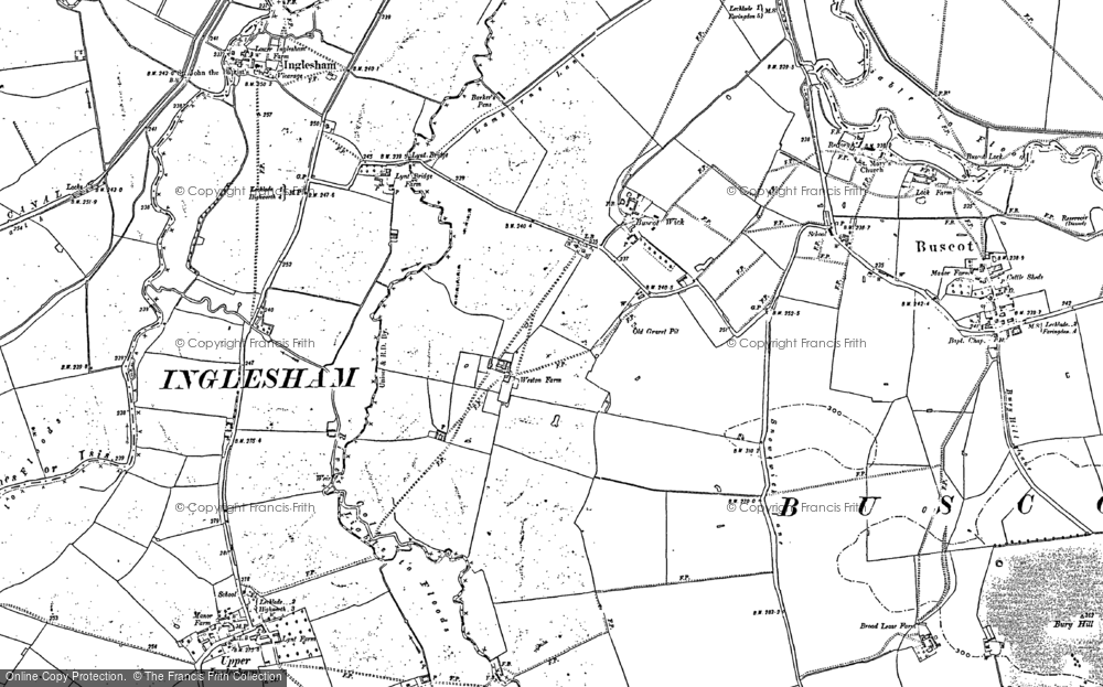 Old Map of Buscot Wick, 1910 in 1910