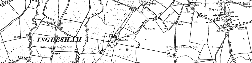 Old map of Buscot Wick in 1910