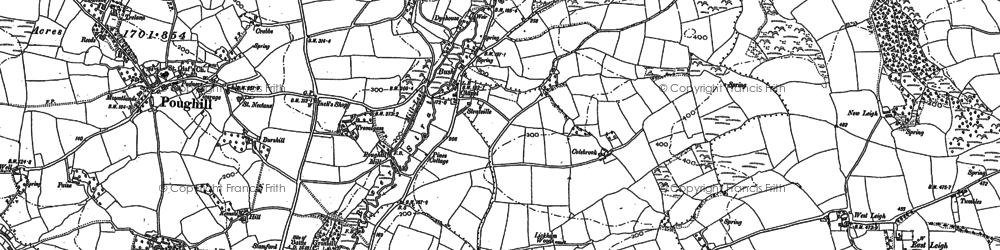 Old map of Barnacott in 1905