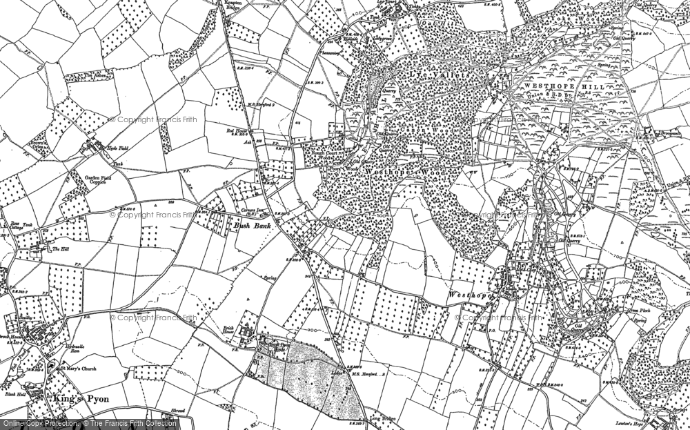 Old Map of Historic Map covering Birley Hill in 1886