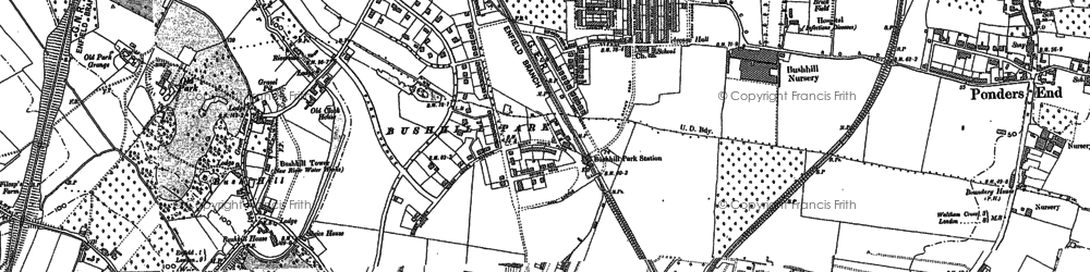 Old map of Bush Hill Park in 1895