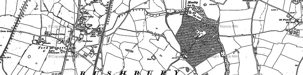 Old map of Bushbury in 1883