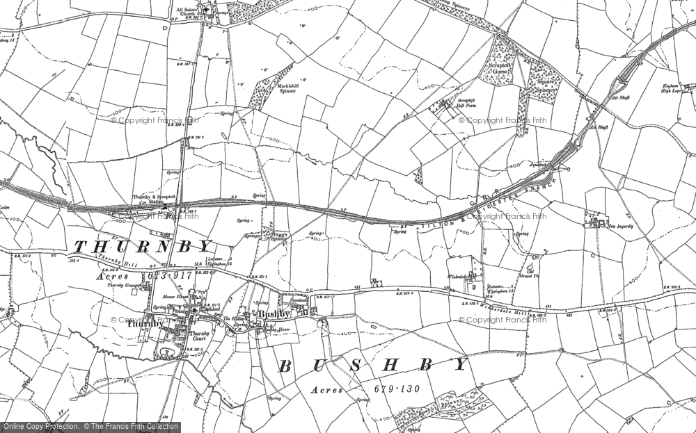 Old Map of Bushby, 1884 - 1885 in 1884