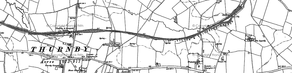 Old map of Bushby Spinney in 1884