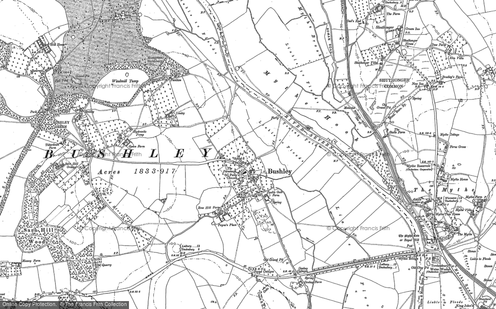 Old Map of Bushley, 1900 - 1903 in 1900