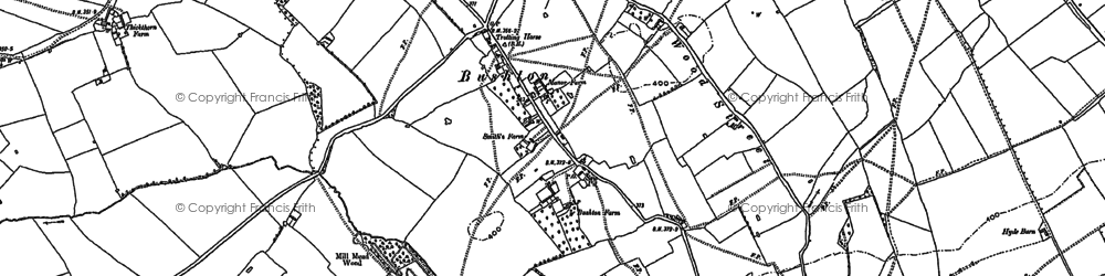 Old map of Woohill Village in 1899