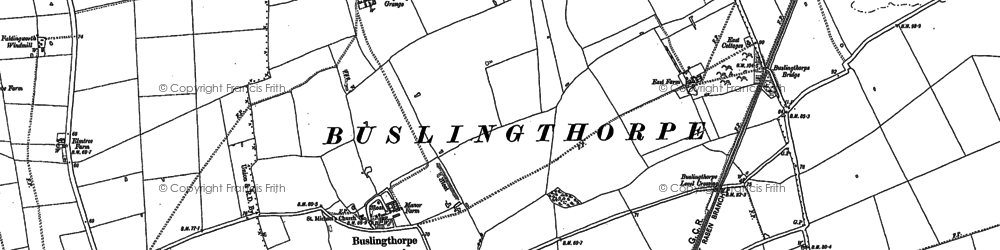 Old map of Buslingthorpe Wood in 1886