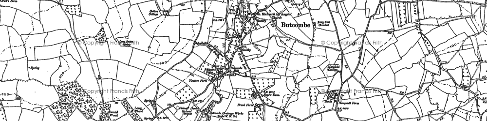 Old map of Butcombe in 1883