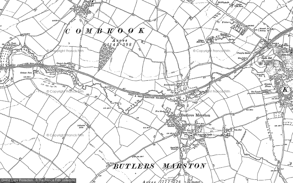 Old Map of Butlers Marston, 1885 in 1885
