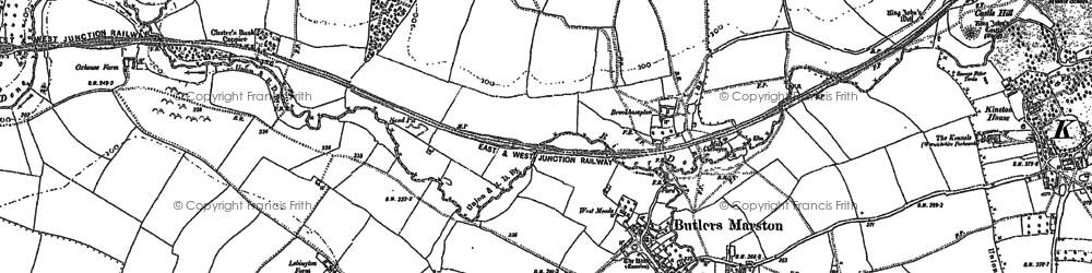 Old map of Butlers Marston in 1885