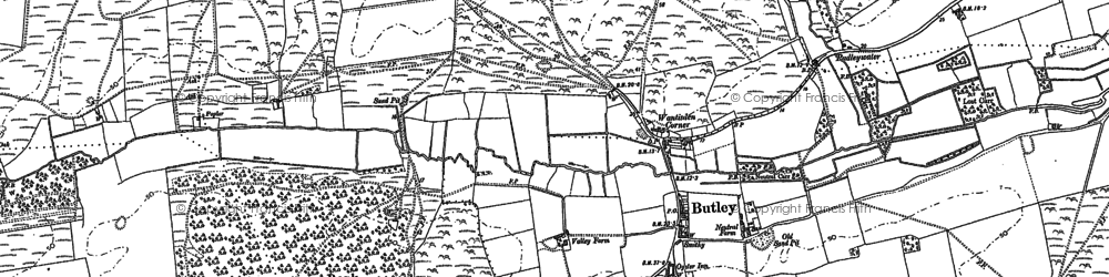 Old map of Staverton Park in 1881