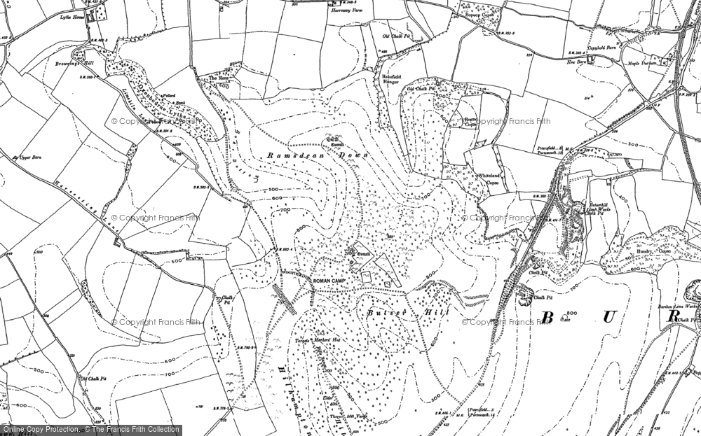 Old Map of Butser Hill, 1908 in 1908