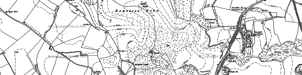 Old map of Butser Hill in 1908