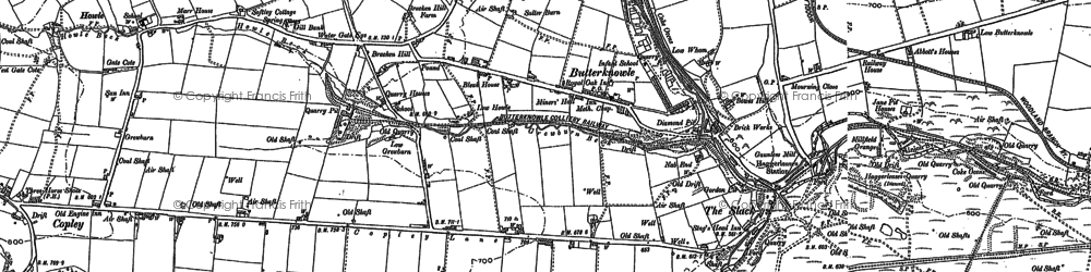 Old map of Butterknowle in 1896