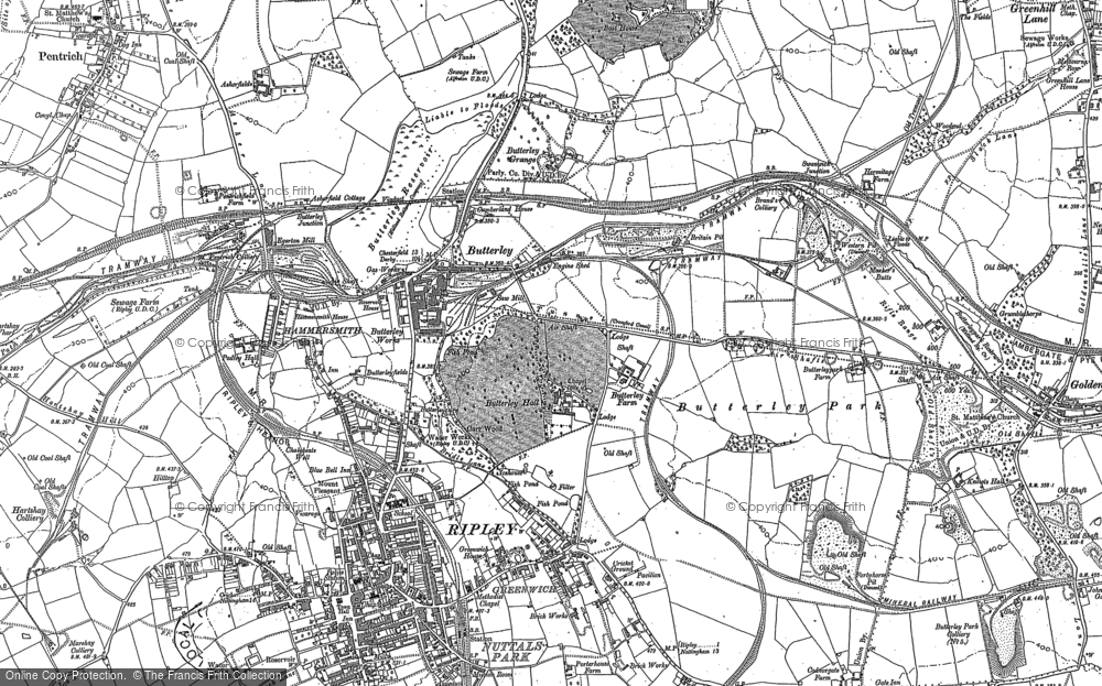 Old Map of Historic Map covering Hammersmith in 1879