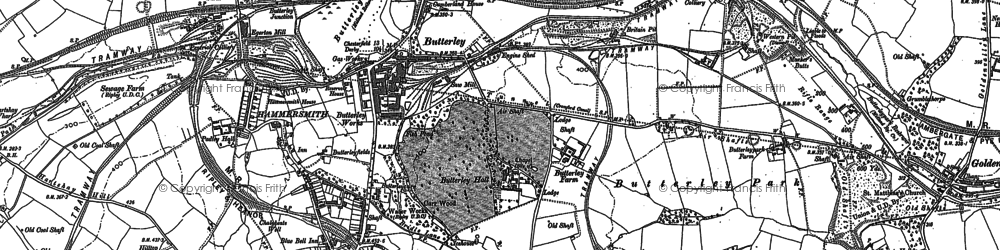 Old map of Butterley Station in 1879