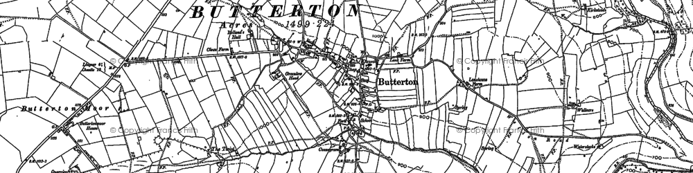 Old map of Butterton in 1898