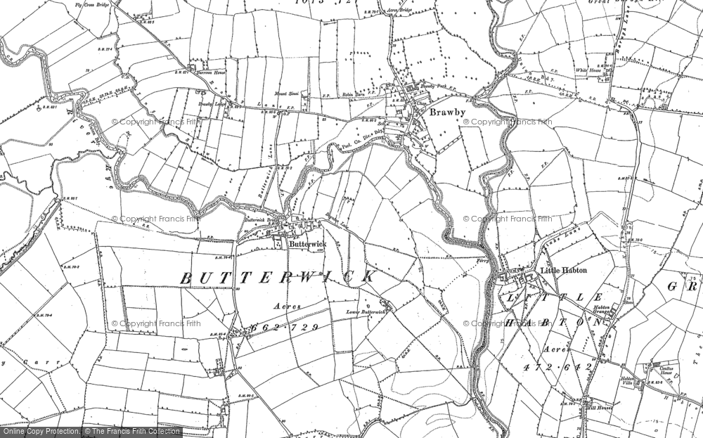 Old Map of Butterwick, 1890 in 1890