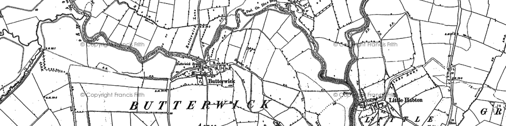 Old map of Butterwick in 1890