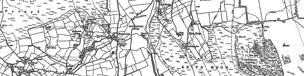 Old map of Butterwick in 1897