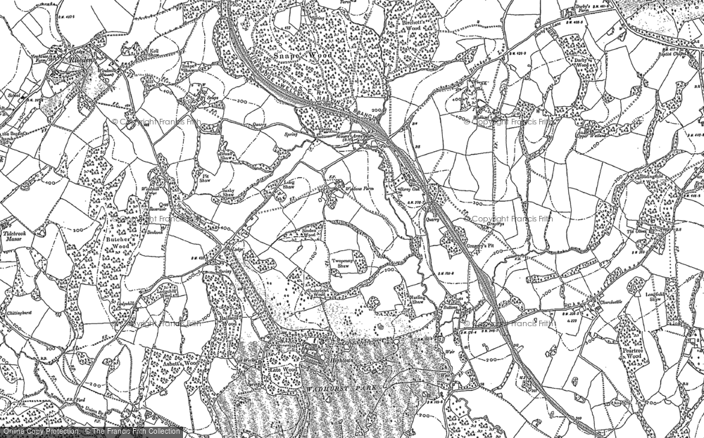 Old Map of Historic Map covering Combe in 1897