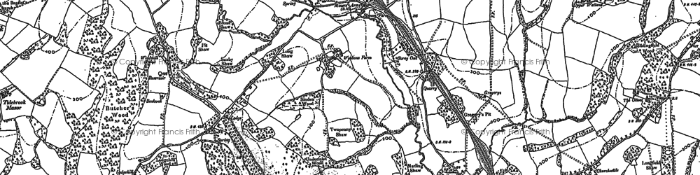 Old map of Batt's Wood in 1897