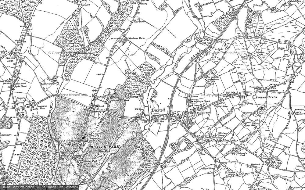 Old Map of Historic Map covering Potter's Green in 1873