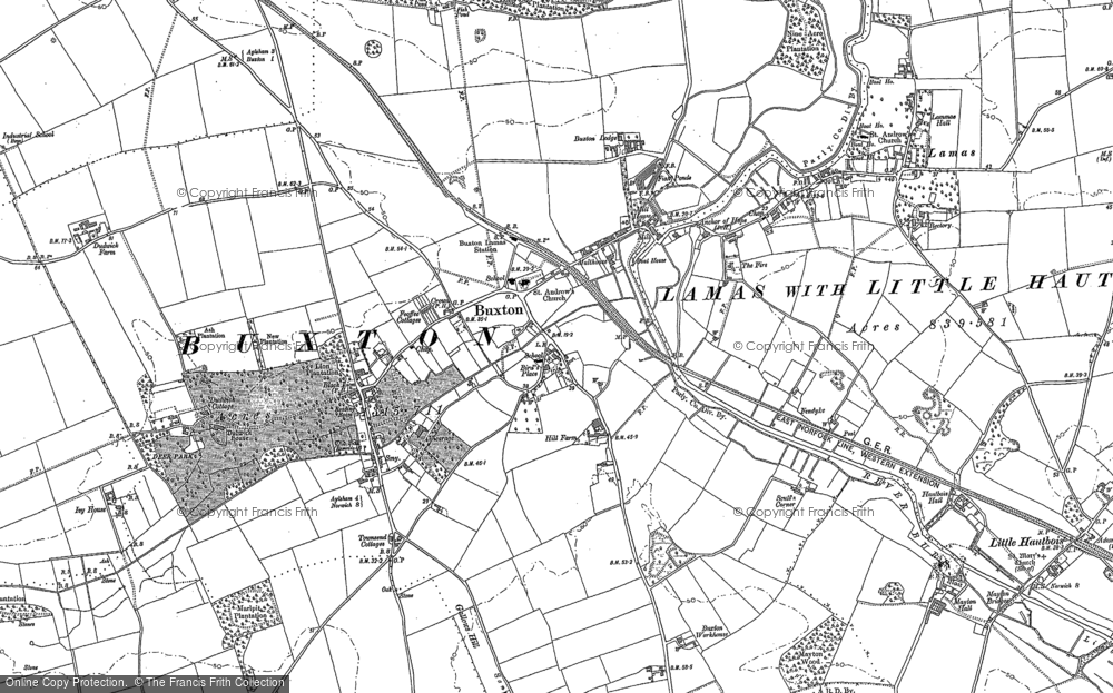 Old Map of Buxton, 1885 in 1885