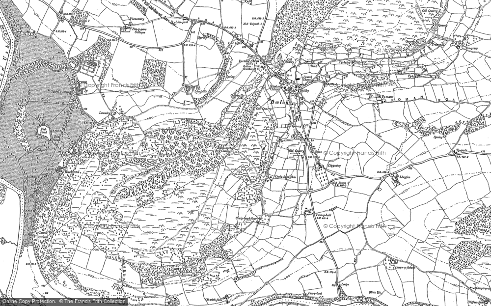 Old Map of Historic Map covering Buckland Hill in 1886