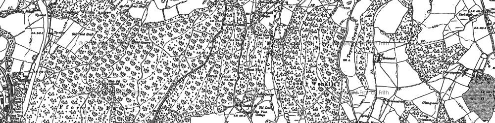 Old map of Brynau in 1898