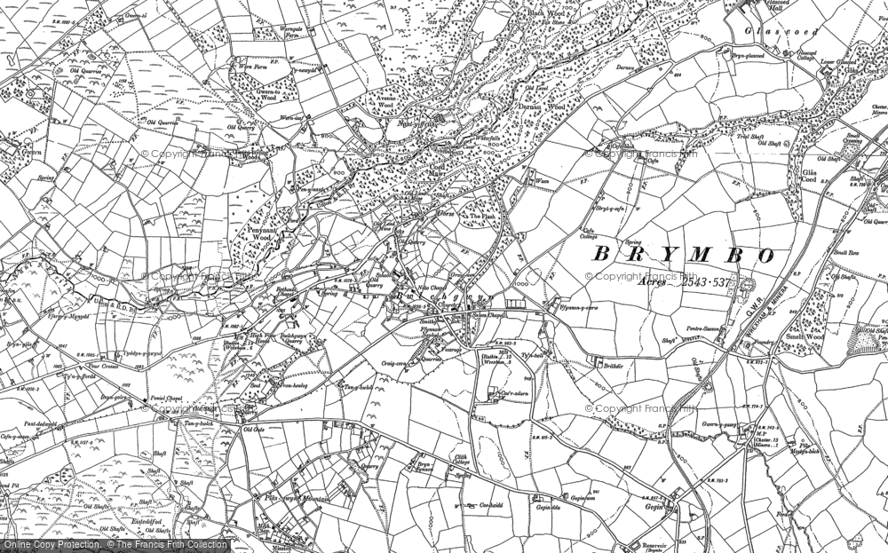 Old Map of Bwlchgwyn, 1909 - 1910 in 1909