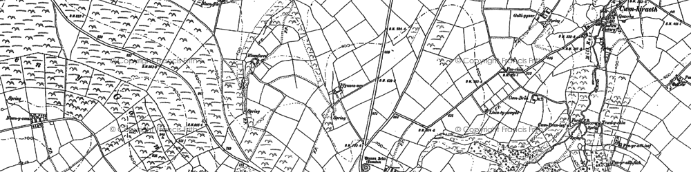 Old map of Blaen Bran in 1887