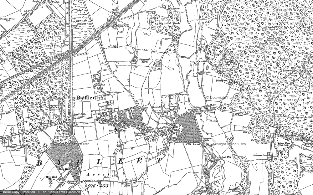 Historic Ordnance Survey Map Of Byfleet, 1895