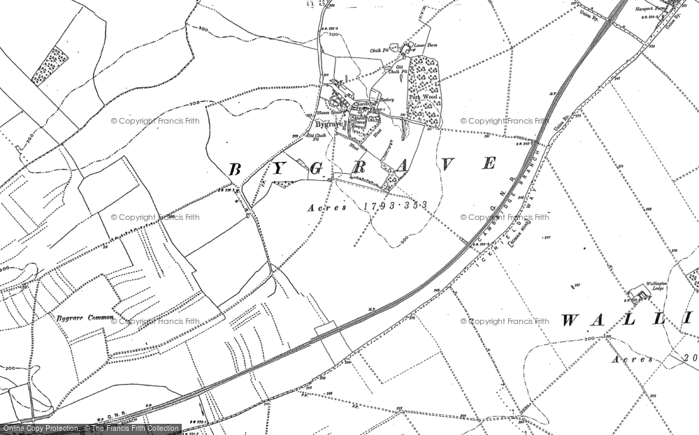 Old Map of Bygrave, 1896 - 1921 in 1896
