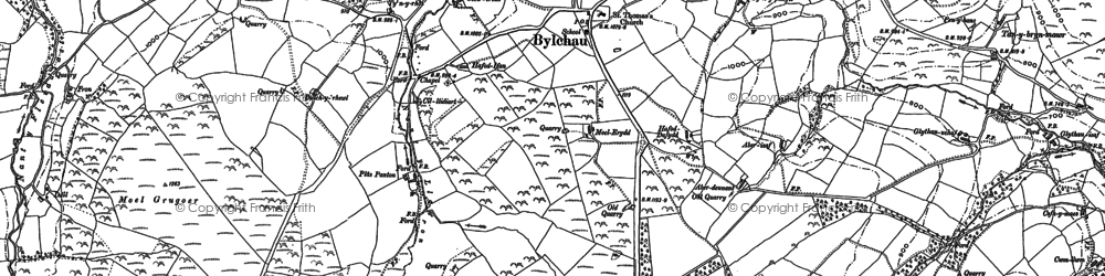 Old map of Bylchau in 1899