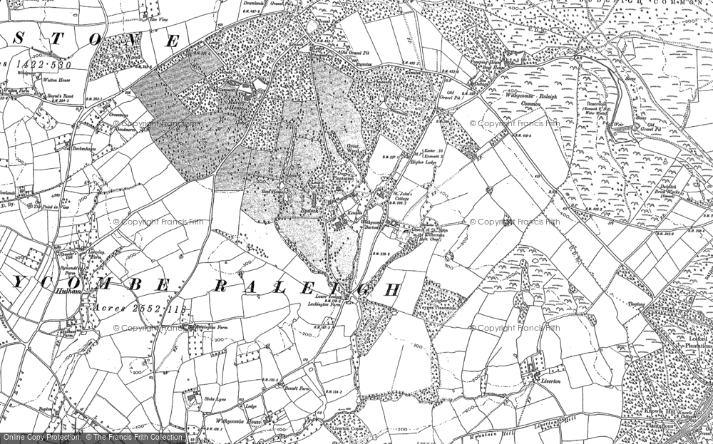 Old Map of Bystock, 1888 in 1888