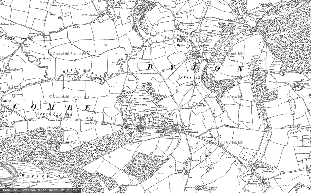 Old Map of Byton, 1885 in 1885