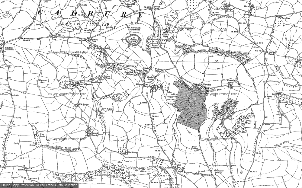 Old Map of Historic Map covering Bowley in 1887