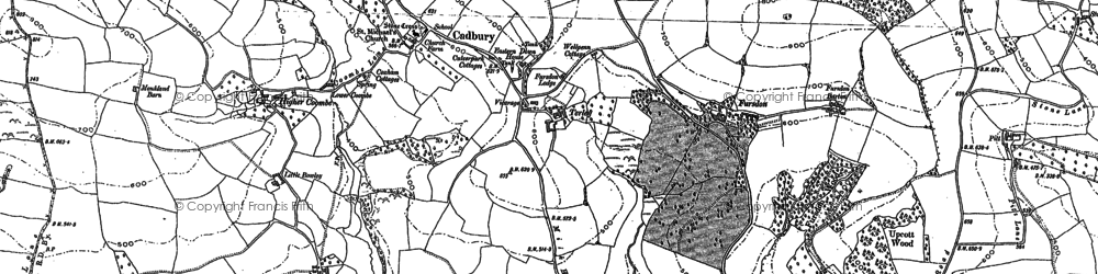 Old map of Cadbury in 1887