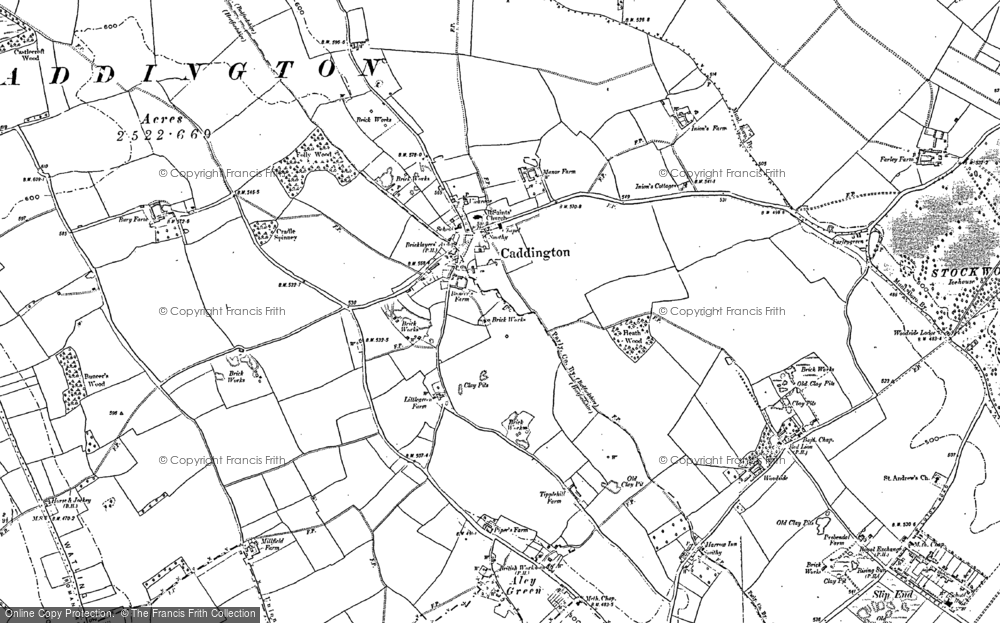 Old Map of Caddington, 1879 - 1900 in 1879