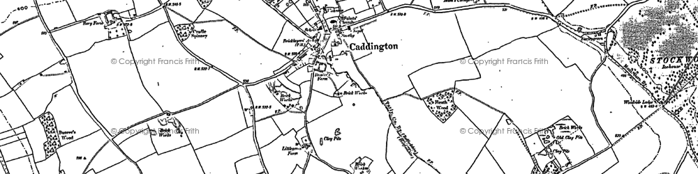 Old map of Caddington in 1879