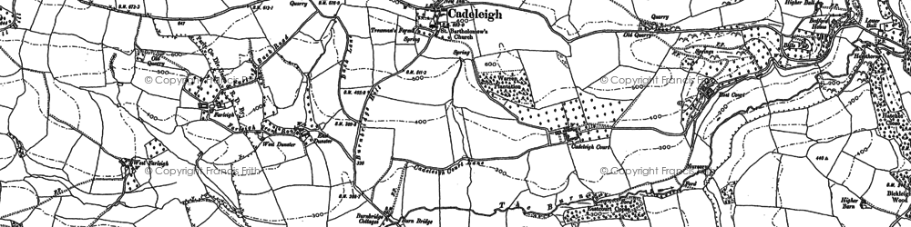 Old map of Cadeleigh in 1887