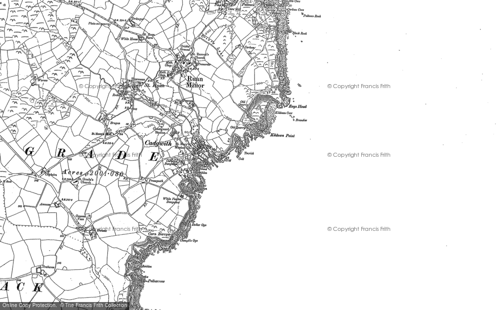 Old Map of Cadgwith, 1878 - 1906 in 1878