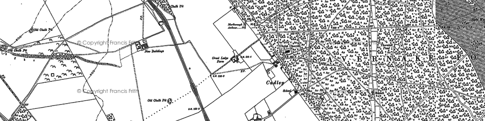 Old map of Savernake Forest in 1899