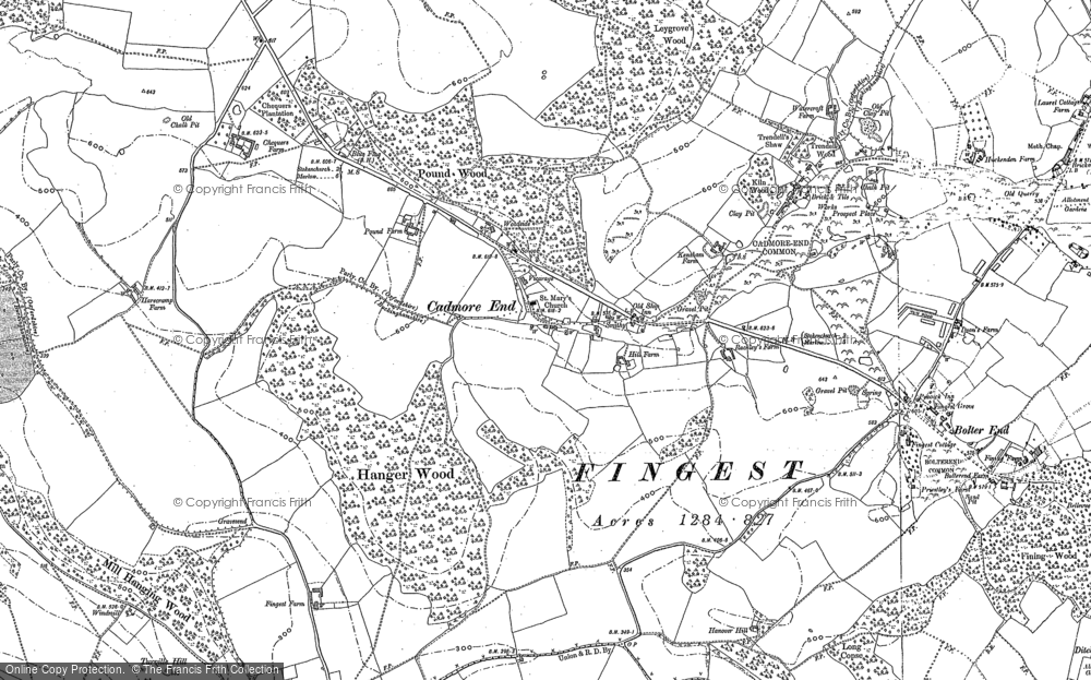 Old Map of Historic Map covering Leygrove's Wood in 1897