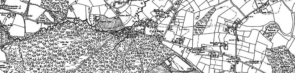 Old map of Bartley Lodge in 1895