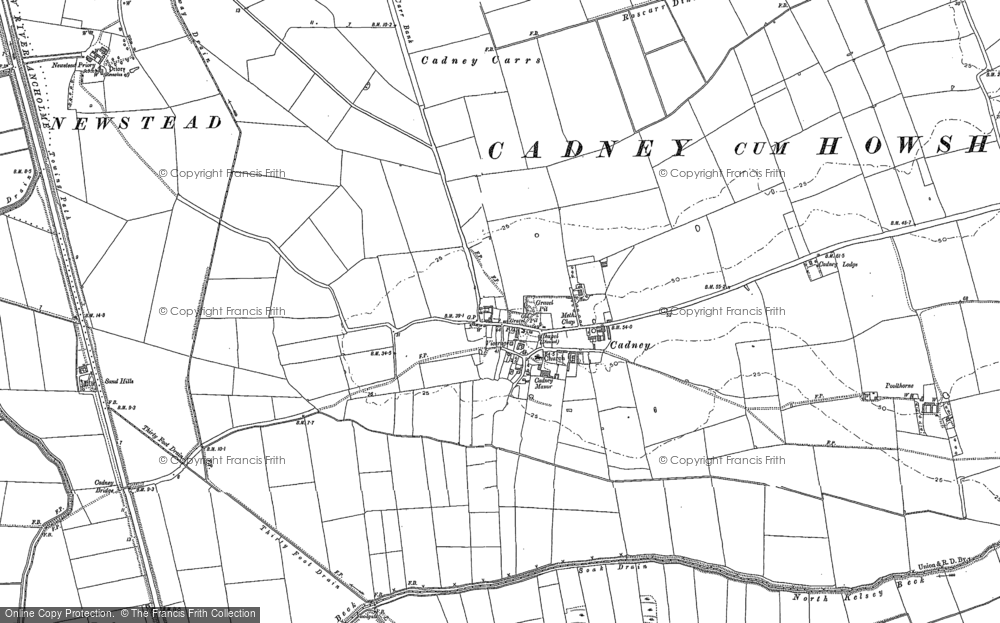 Old Map of Cadney, 1885 - 1886 in 1885